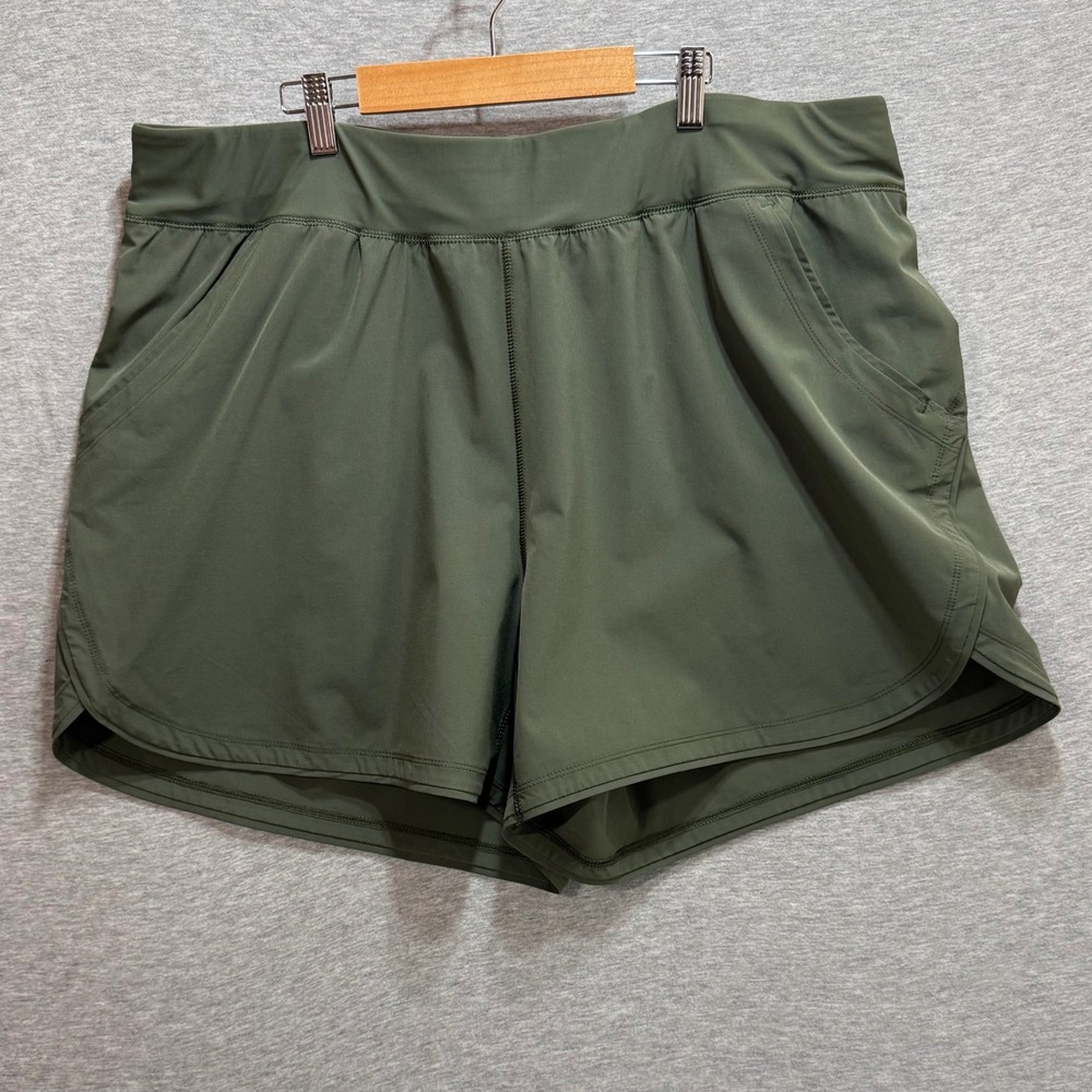 Lands' End Swim Shorts Women 22W Olive Green Board Shorts Activewear